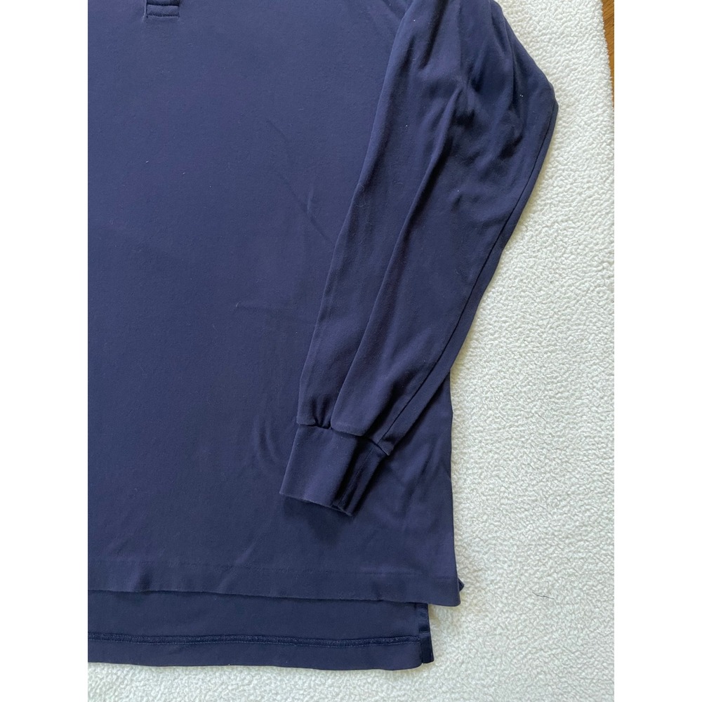 90s Polo Golf Ralph Lauren Mens Medium Long Sleeve Polo Blue Crest Pima Cotton - Picture 9 of 13